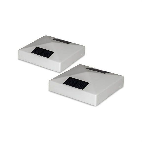 Classy Caps Mfg. Inc. Classy Caps 5x5 White PVC Pyramid Solar Post Cap (Set of 2)