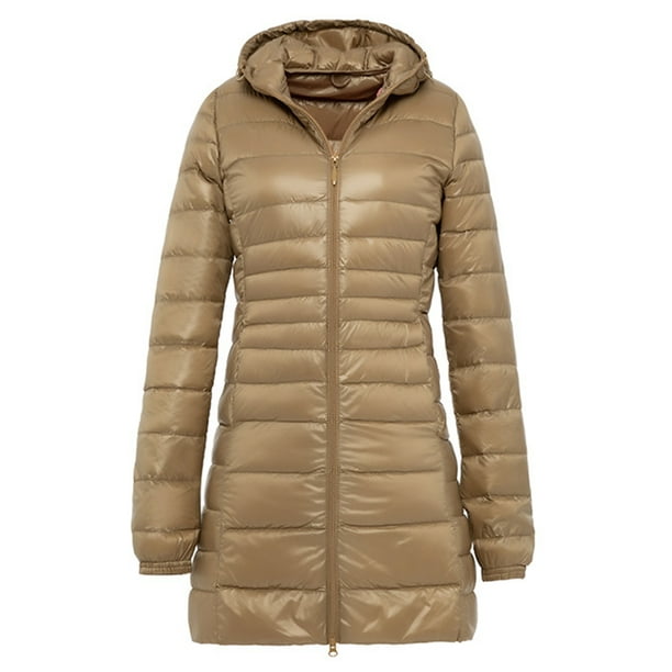 Cindysus Womens Lightweight Puffer Jacket Hooded Winter Coat Plain ...