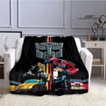 thumbnail image 4 of Manta de franela con estampado de dibujos animados t-transformers, mantas cálidas para camas, manta de Picnic, forros de cama, regalo de cumpleaños, 4 of 4