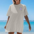 thumbnail image 5 of Oversized T Shirts for Women Summer Beach Flower Graphic Printed Short Sleeve Tops Casual Loose Fit Outfit Blouses, 5 of 6