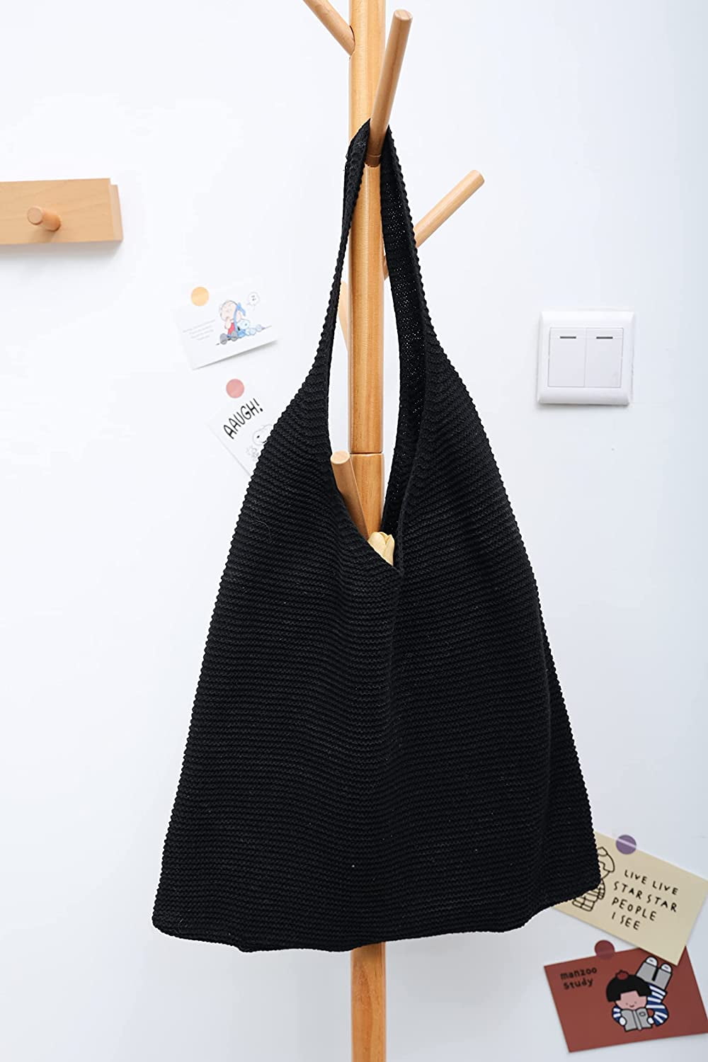 CoCopeaunts tote bag aesthetic Women's Shoulder Handbags Hand crocheted Bags large Shoulder Shopping Bag canvas tote cute