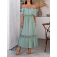 thumbnail image 4 of Women's vacation casual off-shoulder fitted waist dress, 4 of 5