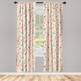 thumbnail image 4 of Ambesonne Floral Window Curtains, Pastel Spring Meadow Buds, Each 28" W x 95" L, Salmon Blush, 4 of 4