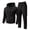38# Black, variant on Fleece Sweat Suit Mens 2 Piece Pullover Set Full Zip Hoodie Straight Leg Cargo Sweatpants Set Gray S