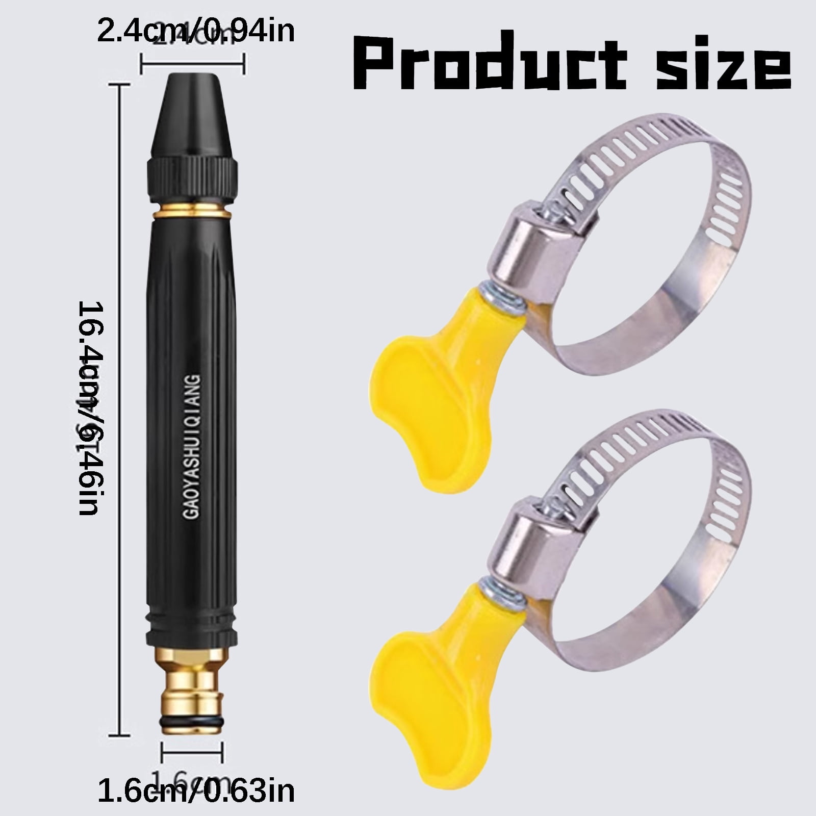 Mohdy Adjustable Connector Spray Gun 16*2, Abs Water Valve Nozzle, Direct-Jet Water Gun, High Pressure Power Washer Nozzle with Metal Connector Set Garden Hose Sprayer for Car Washing And