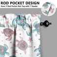 thumbnail image 5 of Kitchen Curtains 24 Inch Short - 3 Panel Set, Hawaiian Sea Turtle Ocean Design, Tropical Underwater Marine Life Print, Rod Pocket Window Curtain, Easy Wash, 5 of 6