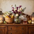 thumbnail image 6 of JeashCHAT Pumpkin Shaped Glass Vase, Striped Flower Vase, Decorative Clear Glass Vase for Fall Thanksgiving Table Centerpiece Home Shelf Floral Arrangement Decor, 1.97"x3.15", 6 of 6