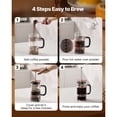 thumbnail image 4 of KFFKFF French Press Coffee Maker, 34 oz / 1L Borosilicate Glass Coffee and Tea Brewer with Stainless Steel Filter, Large Glass Press for Cold Brew, Camping, Travel, Home, and Kitchen, Copper Finish, 4 of 9