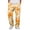 Yellow_003, variant on Men's Camo Cargo Pants Casual Elastic Drawstring Waist wide Leg Pants Lightweight Outdoor Hiking Relaxed Fit trousers with Multi Pockets Brown L