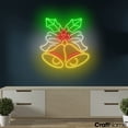 thumbnail image 2 of Craftnamesign Christmas Bell Neon Sign, Jingle Bell Light Sign For Home Room Wall Decor, 2 of 5