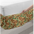 thumbnail image 2 of Ethnic Bed Skirt, Paisley Leaves with Folk Culture Effects Bohemian Oriental Motif, Elastic Bedskirt Dust Ruffle Wrap Around for Bedding Decor, 4 Sizes, Hunter Green Ruby Orange, by Ambesonne, 2 of 2