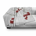 thumbnail image 3 of Rowan Soft Flannel Fleece Throw Blanket, Branch of Plant Covered Snow Winter Season Christmas Tree Pattern, Cozy Plush for Indoor and Outdoor Use, 50" x 70", Red White Umber, by Ambesonne, 3 of 6