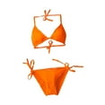 thumbnail image 3 of Conjunto de bikini para mujer, versátil, de colores brillantes, para playa, spas, piscinas y fiestas. naranja, 3 of 9