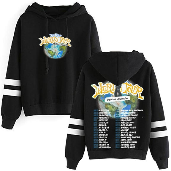 Eladio Carrion Don Kbrn Tour Merch Pullover Hoodies Pocketless Parallel Bars Sleeve Streetwear