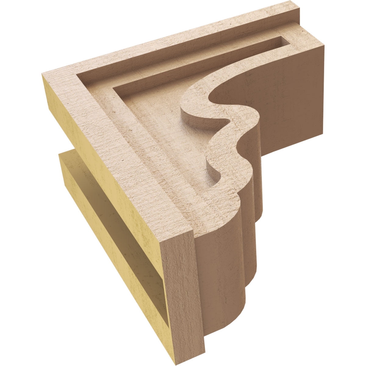5"W x 10"D x 10"H Classic Highland Rough Cedar Woodgrain TimberThane Corbel, Primed Tan