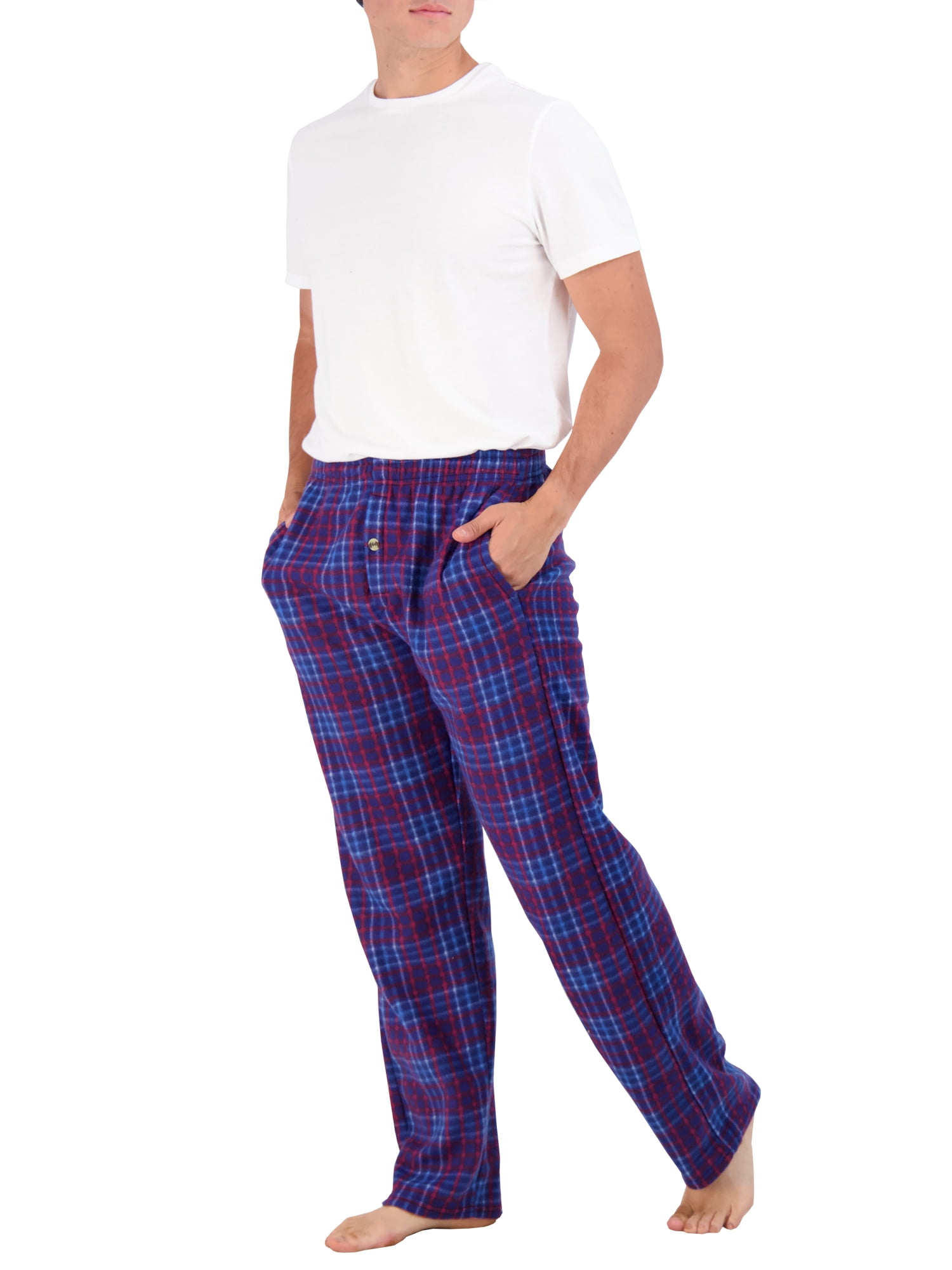 Real Essentials Men's 4-Pack Microfleece Sleep Pants, Sizes S-3XL, Mens Pajamas