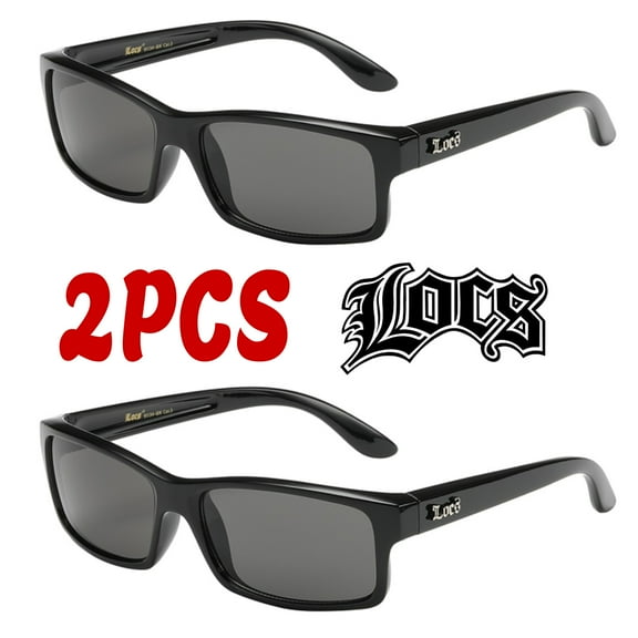 Locs 2 Pack Deal Hardcore Fashion HipHop Black Lowrider Designer Shades Sunglasses 91134