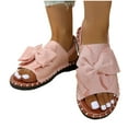 thumbnail image 4 of KEGIRLOM Women's Fashion Casual Spring And Summer Style Solid Color Versatile Flat Sandals Open Toe Outdoor Beach Sandals Pink 9, 4 of 9