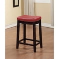 thumbnail image 2 of Linon Claridge 26.5" Backless Indoor Wood Counter Stool, Dark Brown/Red Faux Leather, 1 Stool, 2 of 2