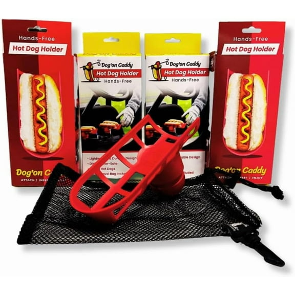 Dog’on Caddy | Golf Cart Hotdog Holder with Mesh Travel Case | Funny Golf Accessory for Men | Unique Golf Gift Idea | Great for Tournaments, Bachelor Parties and Outings