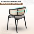 thumbnail image 4 of Silla de Comedor con Brazos LeisureMod Ervilla Terciopelo Beige y Ratán, 4 of 9