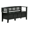 thumbnail image 1 of Simpli Home Adams - Storage bench with backrest - armrests - solid pine wood - black, 1 of 5