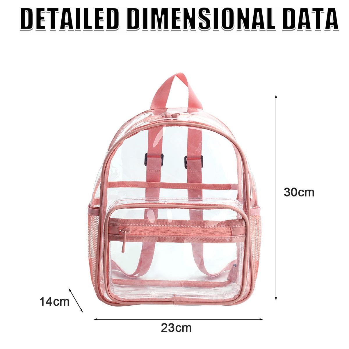 Clear Backpack See Through PVC Clear Backpacks for Warehouse School Work Travel College for Children boys girls 30 23 14cm