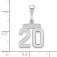 thumbnail image 2 of 14k White Gold Polished Finish Small Size Number 20 Charm Pendant, 2 of 2