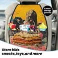 thumbnail image 5 of Naloa Psychedelic Band Hotdog Art 2Pcs Anti-Kick Back Seat Cover Kick Mat, Car Seat Protector with 3 Storage Pockets, 5 of 8