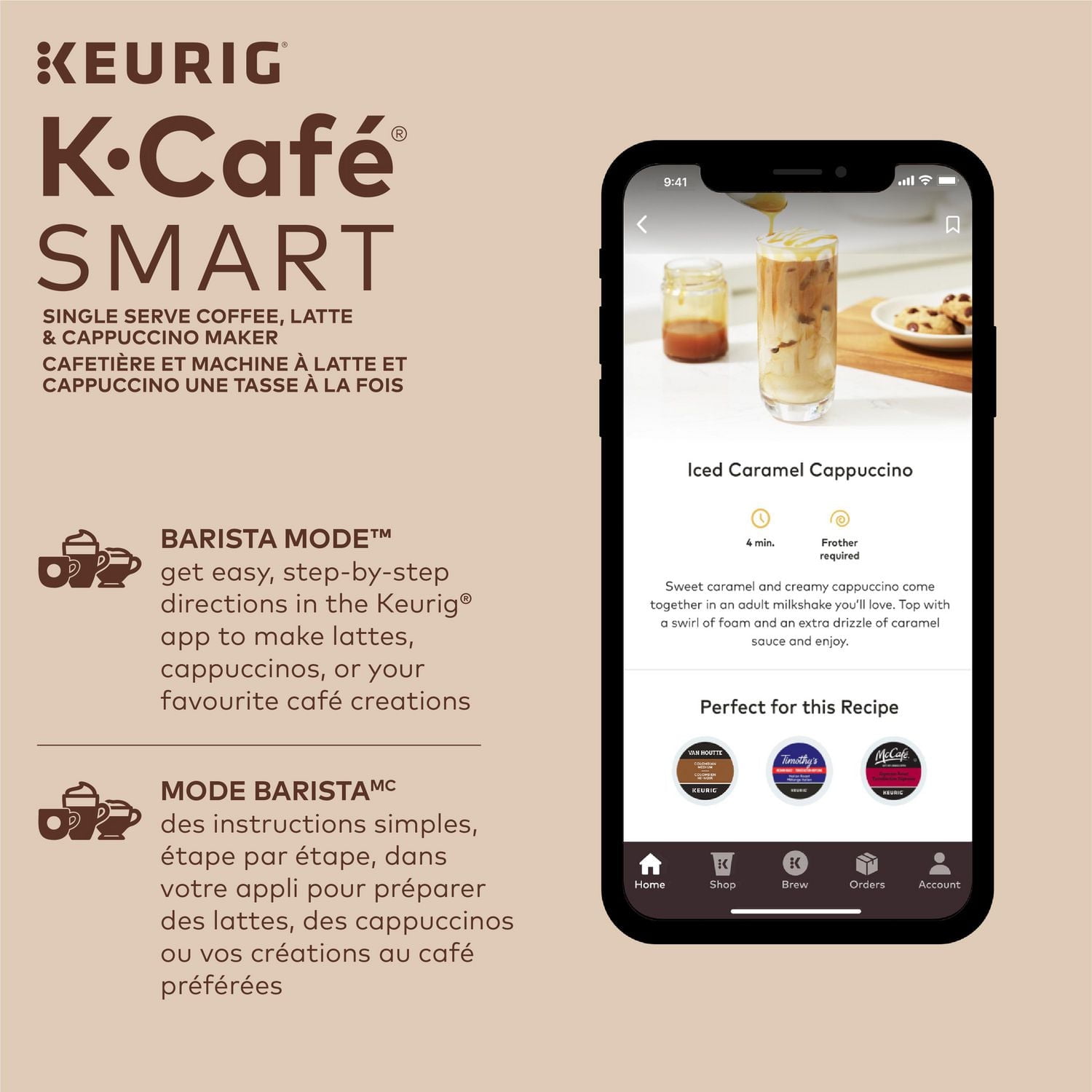 Keurig K-Café SMART, Single Serve K-Cup Pod Coffee, Latte and Cappuccino Maker