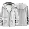 thumbnail image 5 of Xfvqtps Mens Light Jacket with Pockets Sun Protection Hoodie Full Zip up Thin Summer Coat for Fishing Hiking Athletic Running Gray, 5 of 8