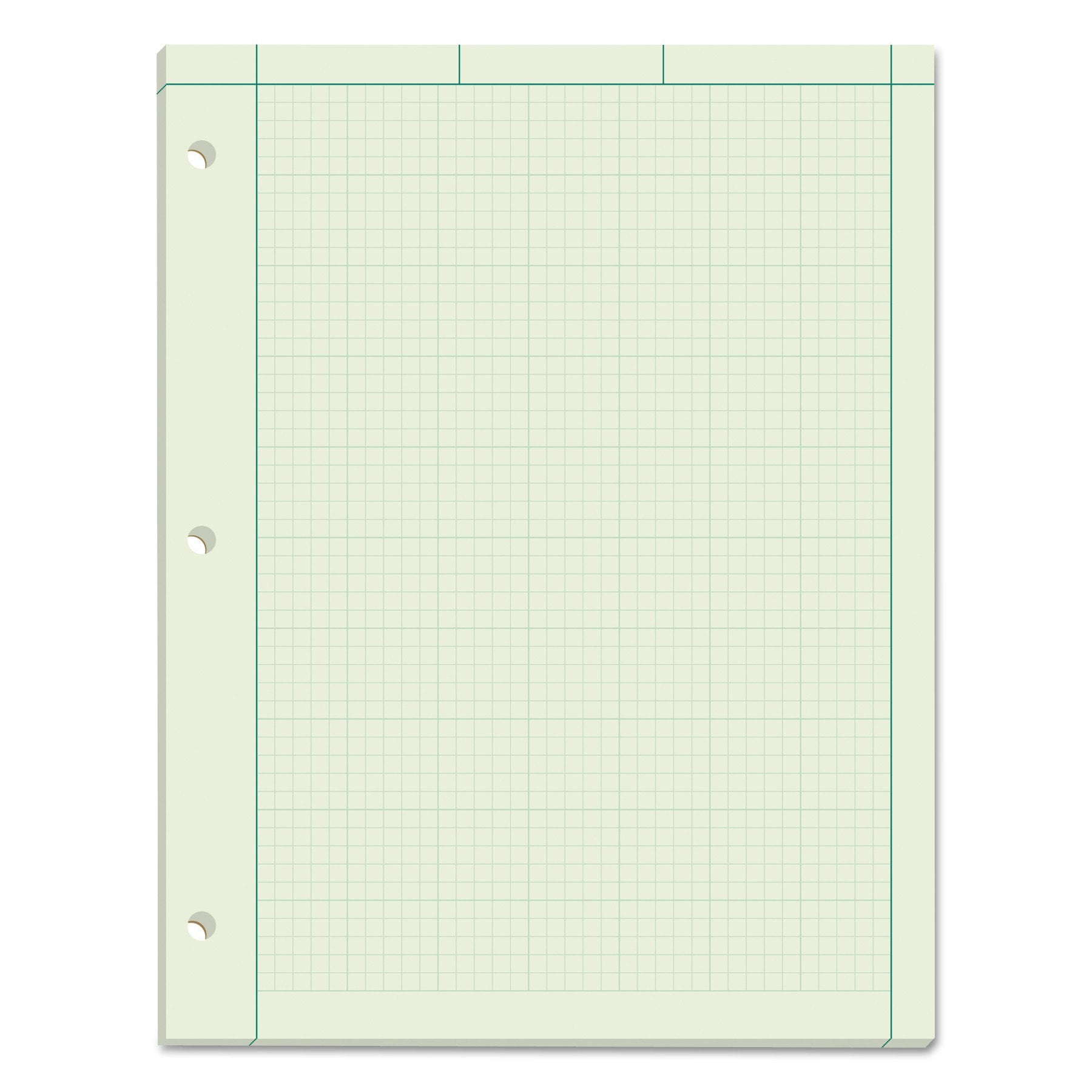 tops engineering computation pad 8 1 2 x 11 glue top 5 x 5 graph rule on back green tint paper 3 hole punched 100 sheets 35500 walmart com