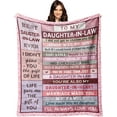 thumbnail image 2 of Daughter in Law Gifts Blanket 60"X50", Gifts for Daughter in Law, Daughter in Law Gifts from Mother in Law, Birthday Gifts for Daughter in Law, Gifts for Future Daughter in Law Blanket Throws, 2 of 6