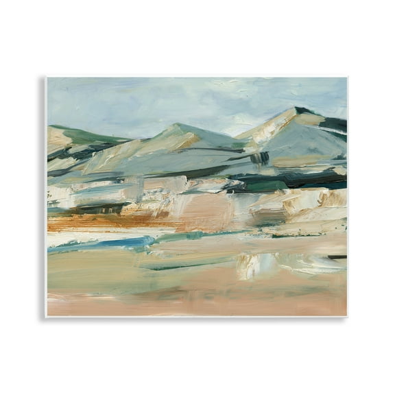 Stupell Industries Neutral Hued Mountains Landscape & Nature Painting Unframed Art Print Wall Art, 14 x 11