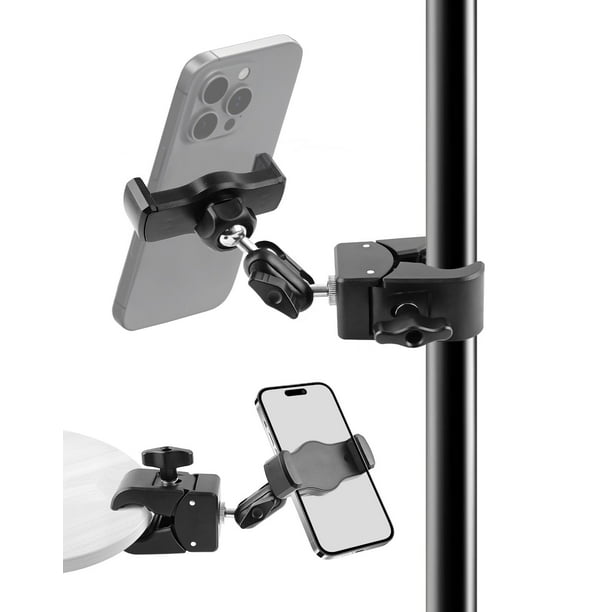 Soporte de micrófono para teléfono BILIONE, pinza para teléfonos de 4,7 a 7 pulgadas