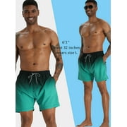 APTRO Mens Swim Trunks With 2 in 1 Compression Liner 5.5Board Shorts Quick Dry Swimming Bathing Suit Summer Beach Shorts Gradient Green MK183