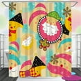 thumbnail image 1 of Whimsical Christmas Shower Curtain with Santa & Snowmen - Festive Design, 1 of 5