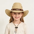thumbnail image 4 of Kids Outdoor Cowboy Hat for Children Classic Western Style Sun Hat with Woven Cord and Wind Design, 4 of 5