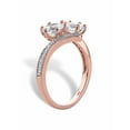 thumbnail image 2 of PalmBeach Jewelry Round Cubic Zirconia 2-Stone Bypass Ring 2.20 TCW in Rose Gold-plated Sterling Silver, 2 of 6