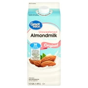 Great Value Original Unsweetened Almond Milk, Half Gallon, 64 fl oz