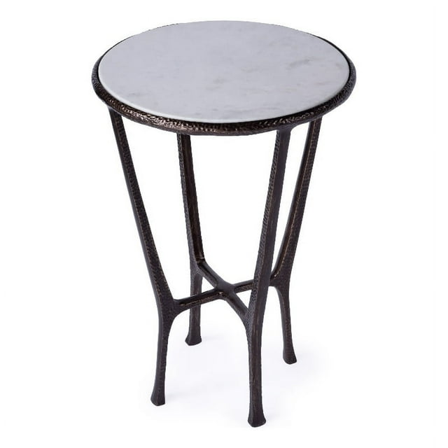 Butler Specialty Company Table d'Appoint en Marbre Lania pour Extérieur en Bronze