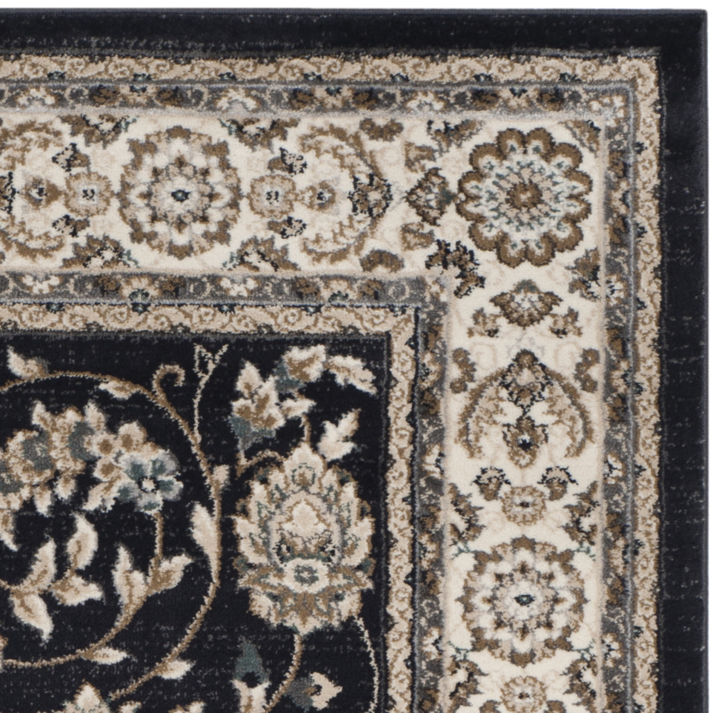 SAFAVIEH Lyndhurst Janel Traditional Bordered Area Rug, Anthracite/Cream, 4' x 6'