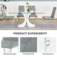 thumbnail image 6 of Sumdeal Glass Dining Table Set for 4,Glass Top White Silver Base Dining Table with 4 Gray Chairs, Kitchen Dining Table and Chairs Set of 4, Modern Dining Set for Dining Room, 6 of 7