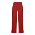 thumbnail image 5 of Women Wide Leg Yoga Pants with Pockets High Waist Stretch Loose Casual Lounge Sweatpants Comfy Trousers Red, 5 of 5