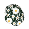 thumbnail image 2 of Disketp White Daisies And Bee Shower Caps,Reusable Shower Cap For Women, Double Layer Waterproof Hair Cap, Large Size For All Hair Lengths,For Girls Spa Home Salon Use, 2 of 9
