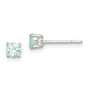 Primal Silver Sterling Silver Light Blue Cubic Zirconia Post Earrings
