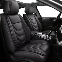 LAONNVIR Car Seat Covers,Seat Covers for Cars,Black Seat Protector Fashionable Breathable Leather Seat Cushion Seat Covers Fit for Most Cars(Black,Front Pair)