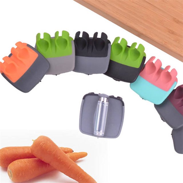 Pelador giratorio de frutas de dos dedos de plástico y acero inoxidable, pelador de dos dedos para verduras y patatas de manzana oso de fresa Hogar