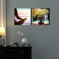 thumbnail image 2 of wall26 Two Piece Canvas - Woman Meditating by a Lake with a Waterfall Surrounded by Trees on 2 Panels - Canvas Art Home Art - 16x16 inches, 2 of 4