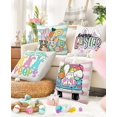 thumbnail image 4 of Easter Pillow Covers 18x18 Set of 4 Easter Decorations Stripe Peeps Bunny Truck Eggs Throw Pillows Cases Party Decor Gifts, 4 of 6